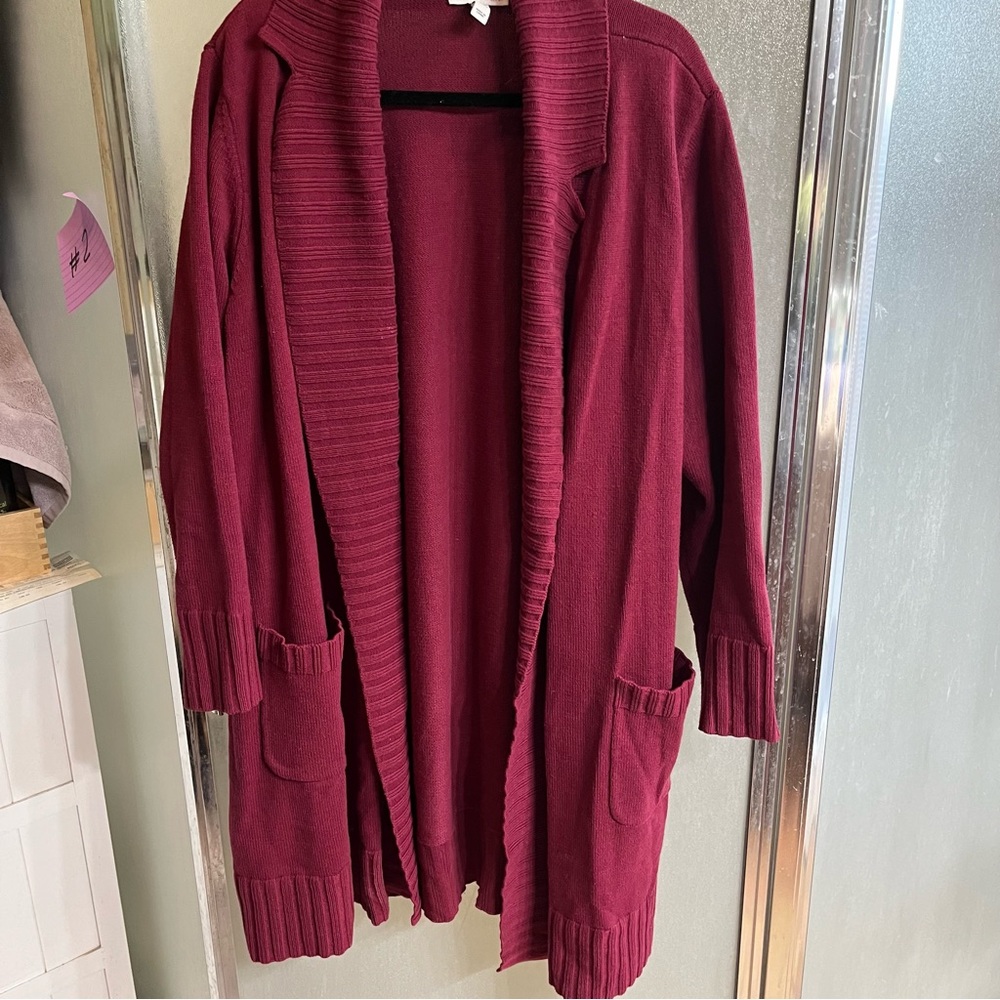 Isaac Mizrahi Live front notched collar cardigan